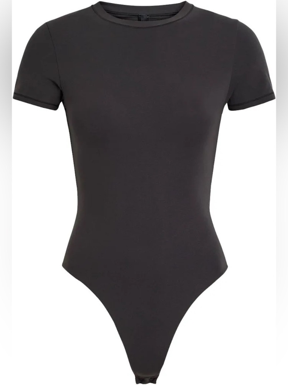 Skims T-shirt Crew Neck Bodysuit, Thong snap closure, SMALL, cotton/Elastane mix